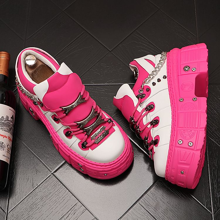 Mr Ozera - Platform Sneakers met Studs en Kettingdetail