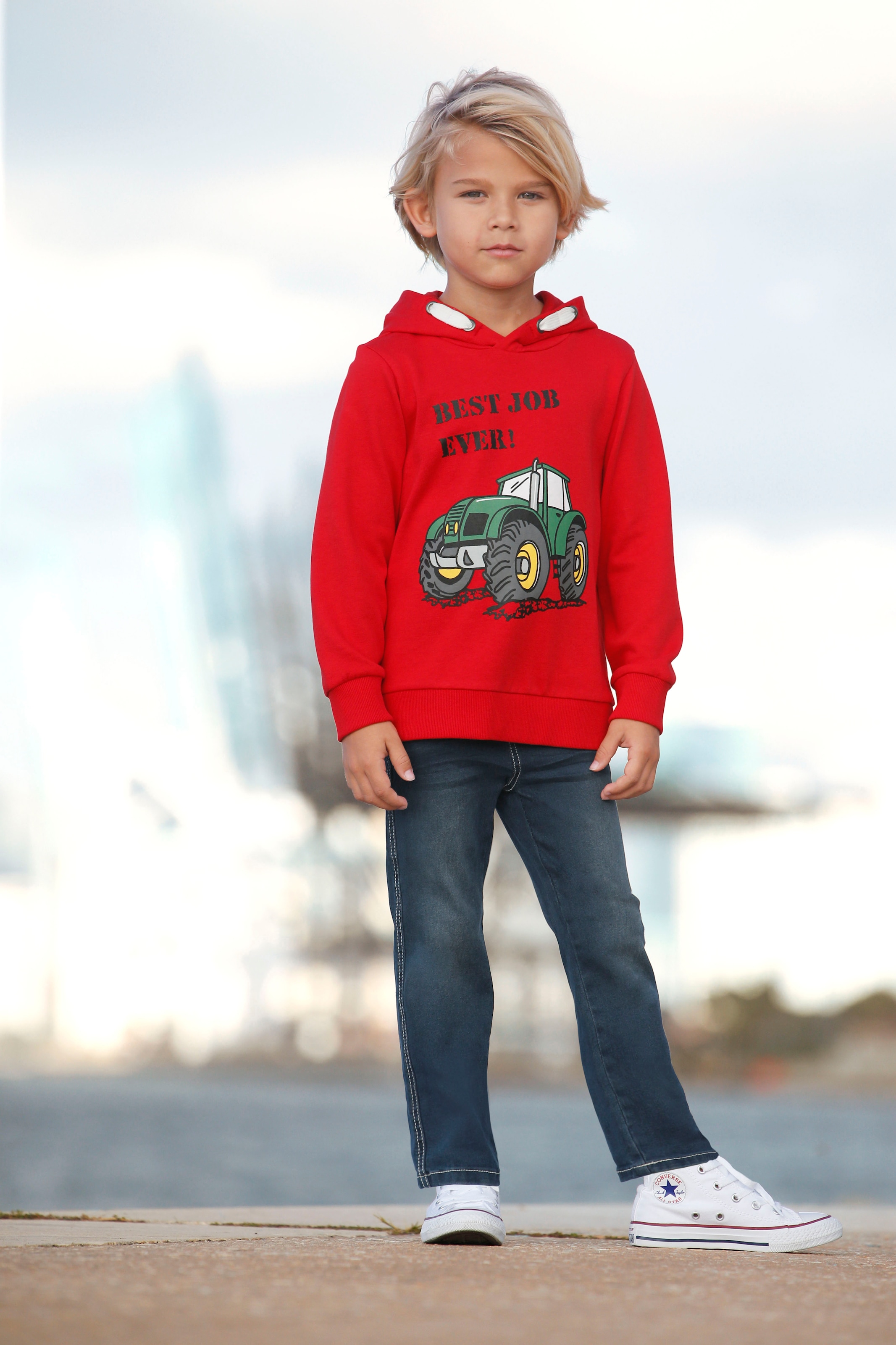 KIDSWORLD Schlupfjeans », Stretch-Jeans für kleine Jungen«, bequeme Passform,  gerade Beinform,  mit Gummizug im Bund