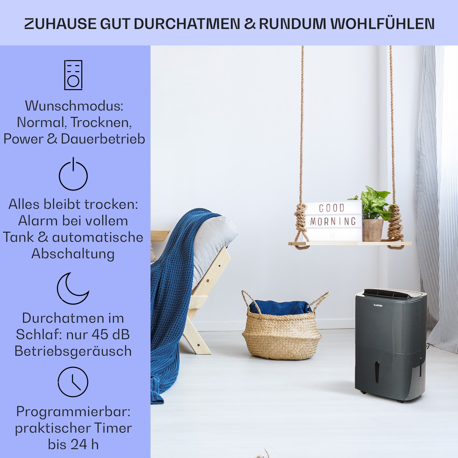 DryFy 20 Luftentfeuchter 420W 20l/d 230m³/h 40-50m² DrySelect 45dB