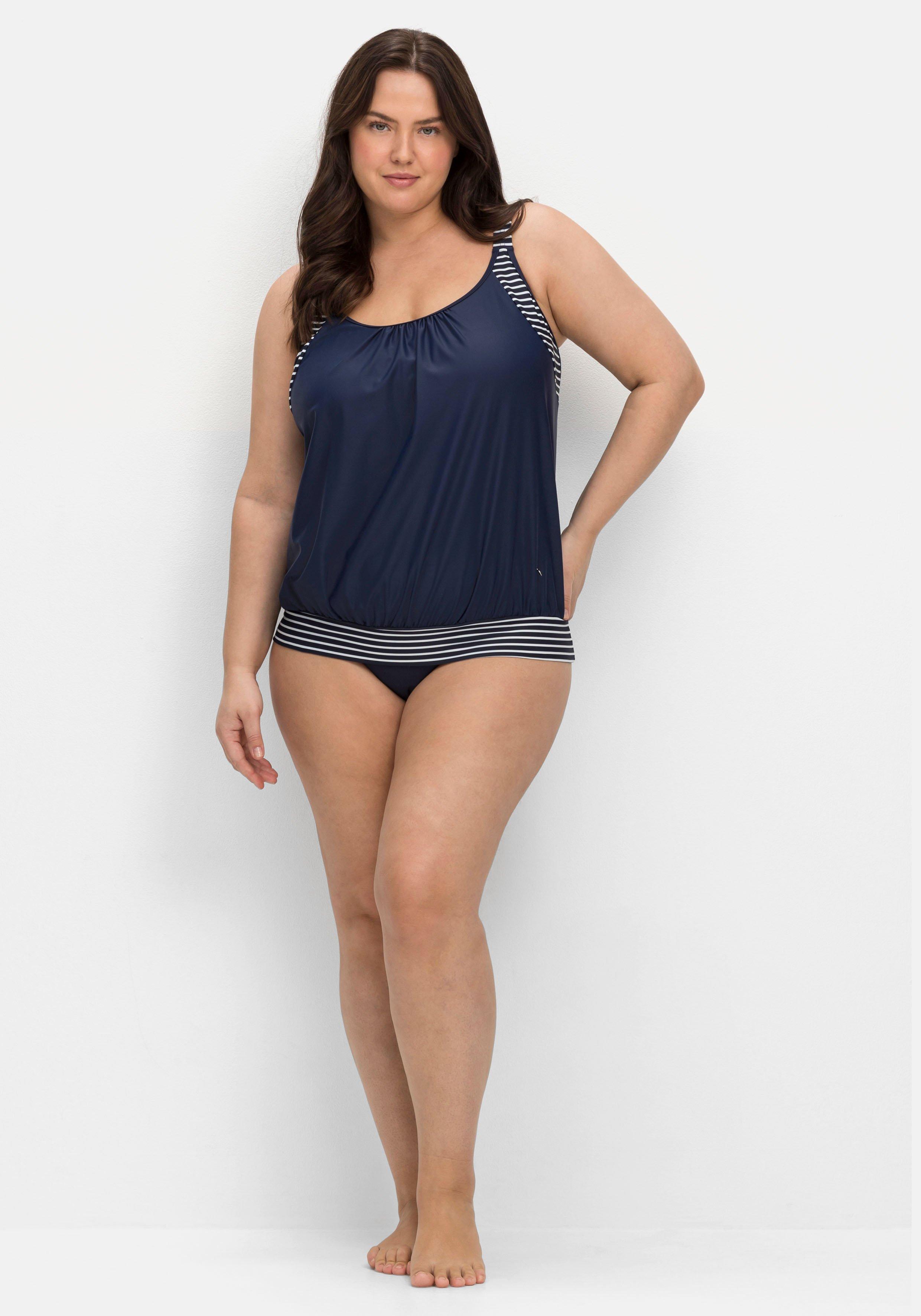 Tankini-Top in Oversized-Form mit Streifendetails