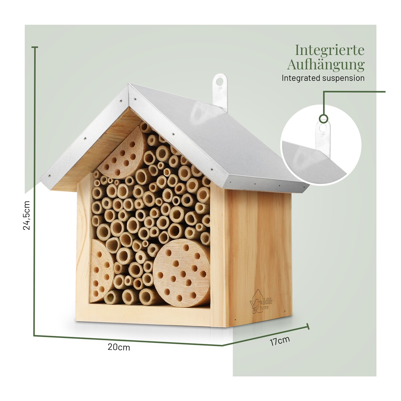 WILDLIFE HOME Bienenhotel mit Metalldach