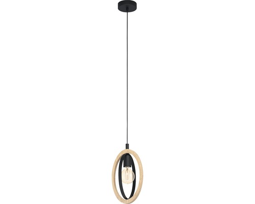 Hanglamp, 1-lichts, HxB 110x16 cm, zwart/bruin