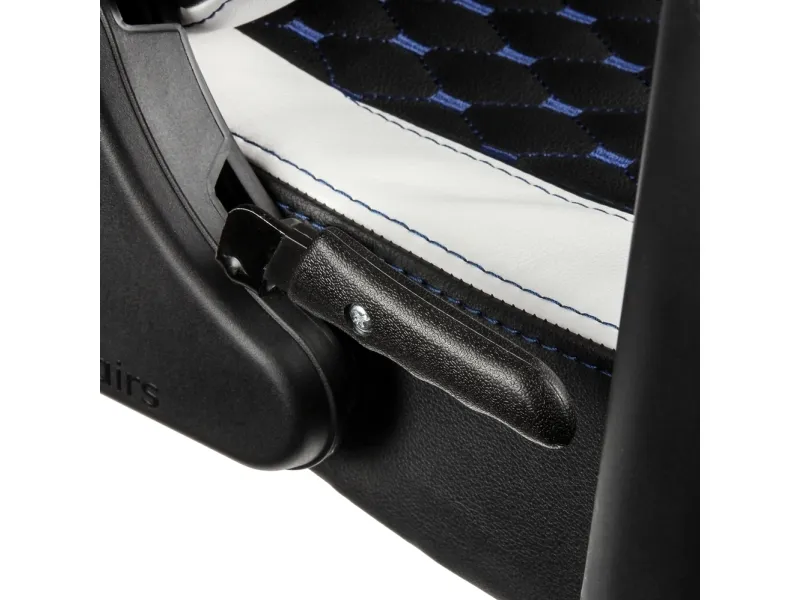 Noblechairs EPIC SK Gaming Edition - Spillestol - ergonomisk - armstøtter - T-formet - vippe - drejeled - polyuretan-læder - sort, hvid, blå