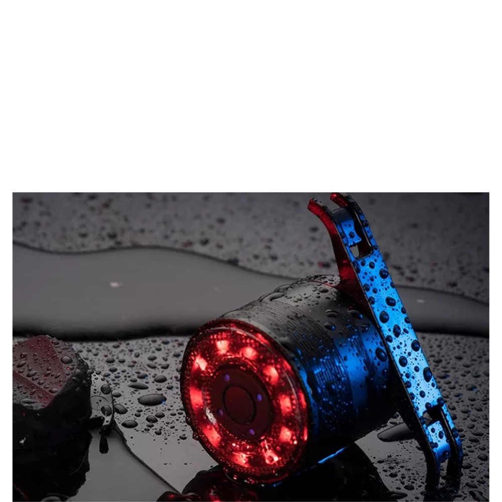 2in1 USB Velo Fahrrad Rücklicht LED Warnlicht Rot IPX6 - Schwarz