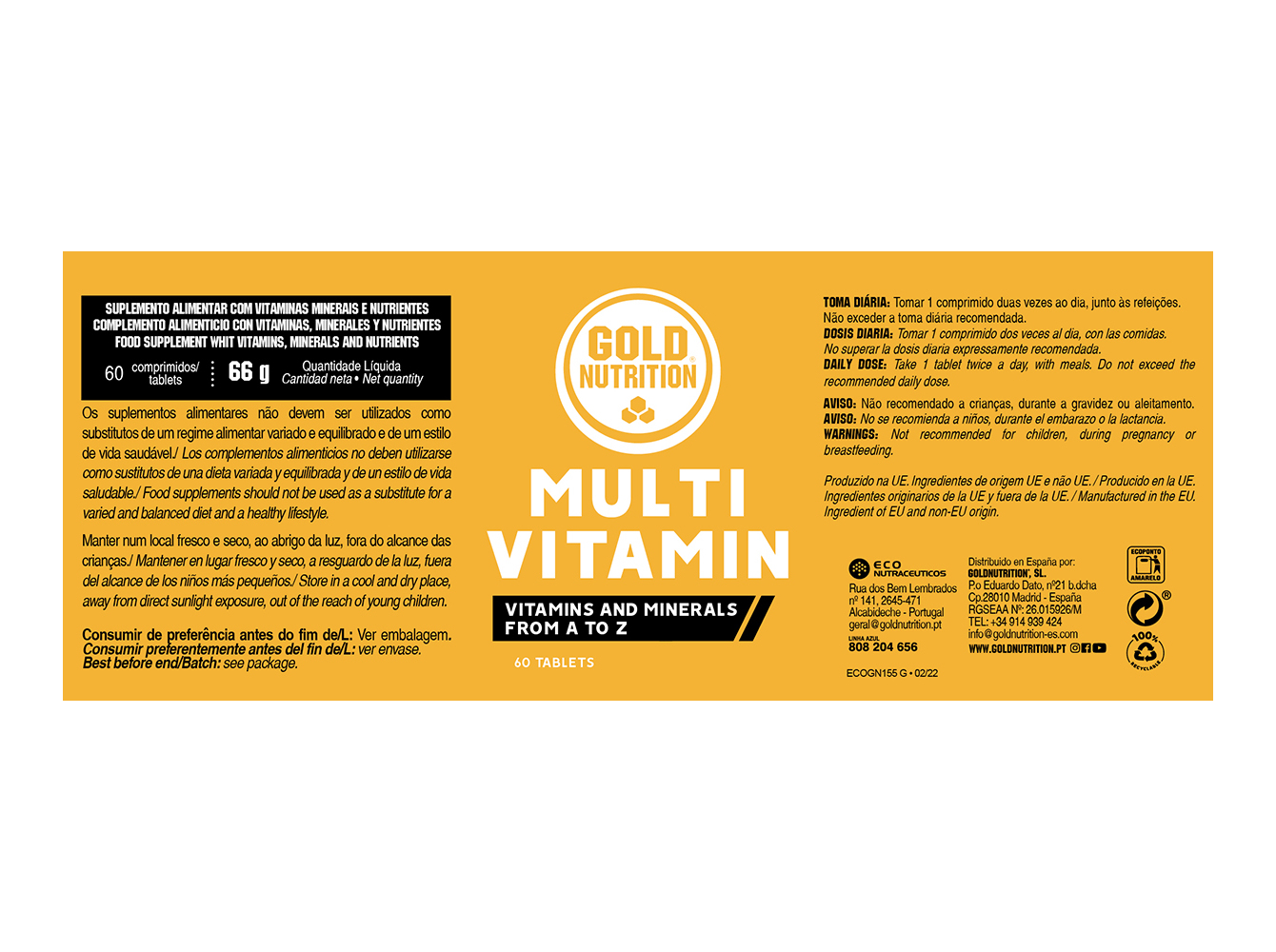 SUPLEMENTO GOLDNUTRITION MULTIVITAMIN 60 CAPS