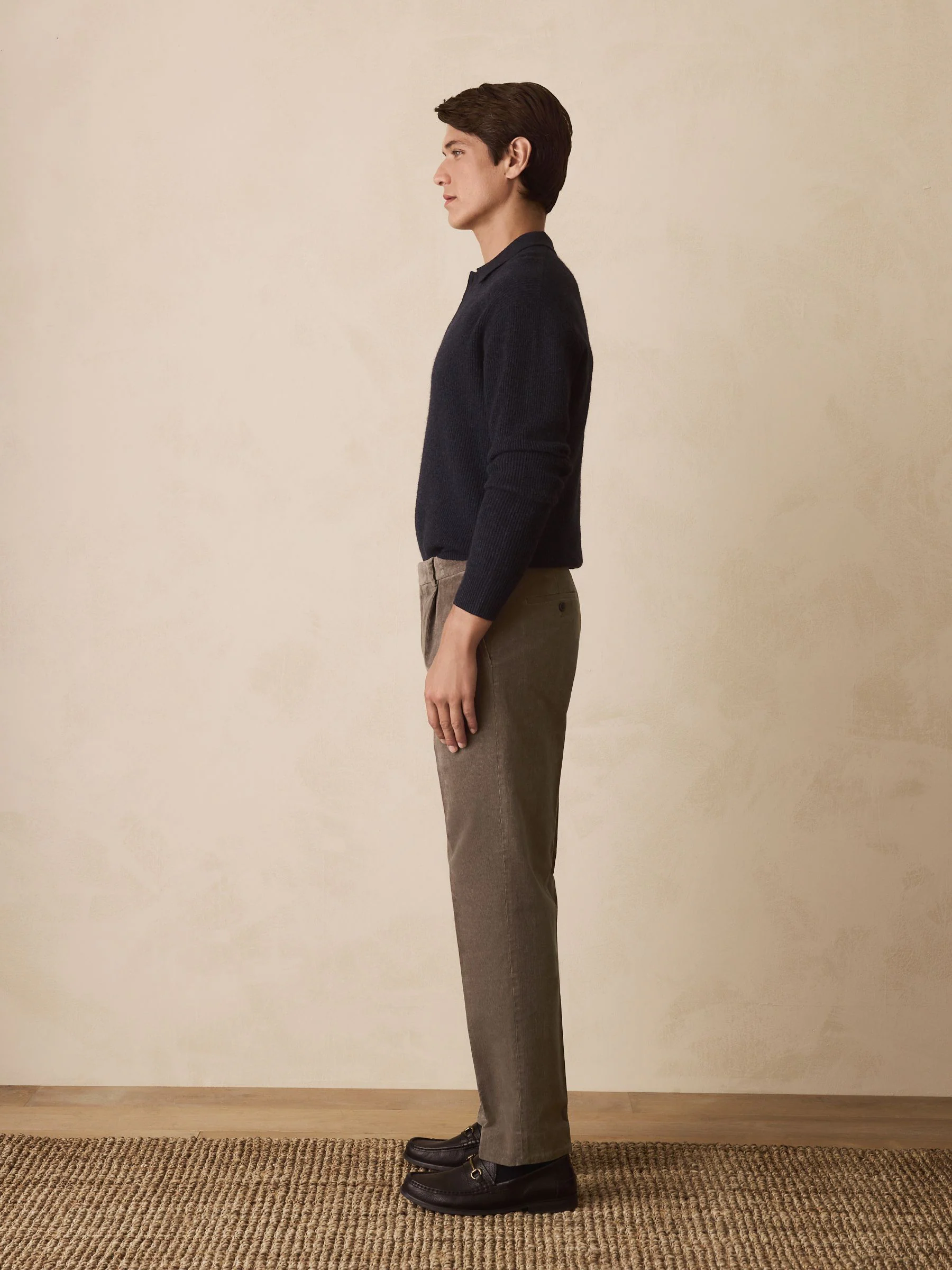 Taupe bruin - Straight Fit Smart Cotton Rich Cord Trousers