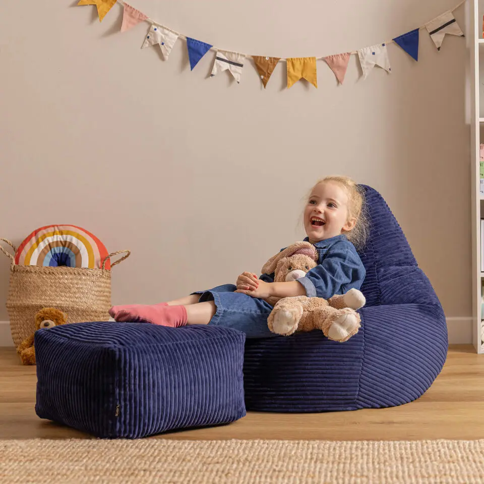 icon Kinderzitzakken Dalton - Corduroy Zitzak - Marineblauw