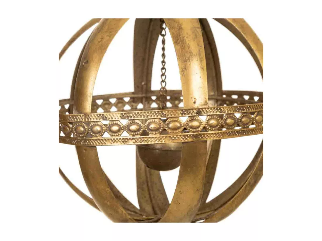 Décoration boule en métal doré 20x20x23h