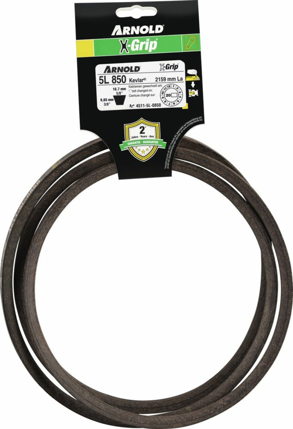 Courroie trapézoïdale x-grip v de type 5l850