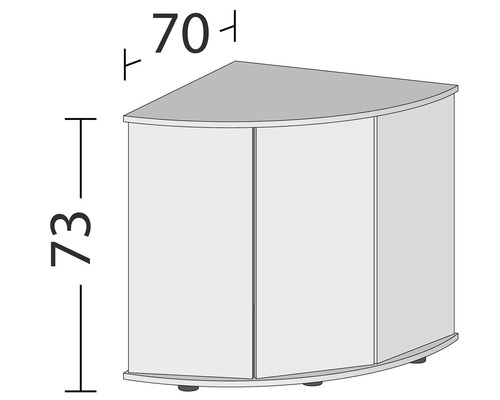 Juwel SBX Trigon 190 aquariumkast, 98,5 x 70 x 73 cm (diagonaal x pootlengte x hoogte), zwart
