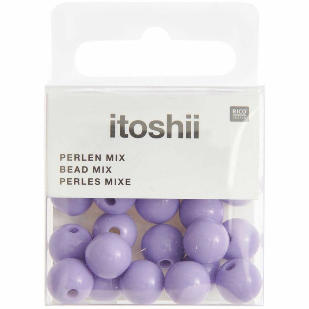 24 perles rondes 10 mm - lilas