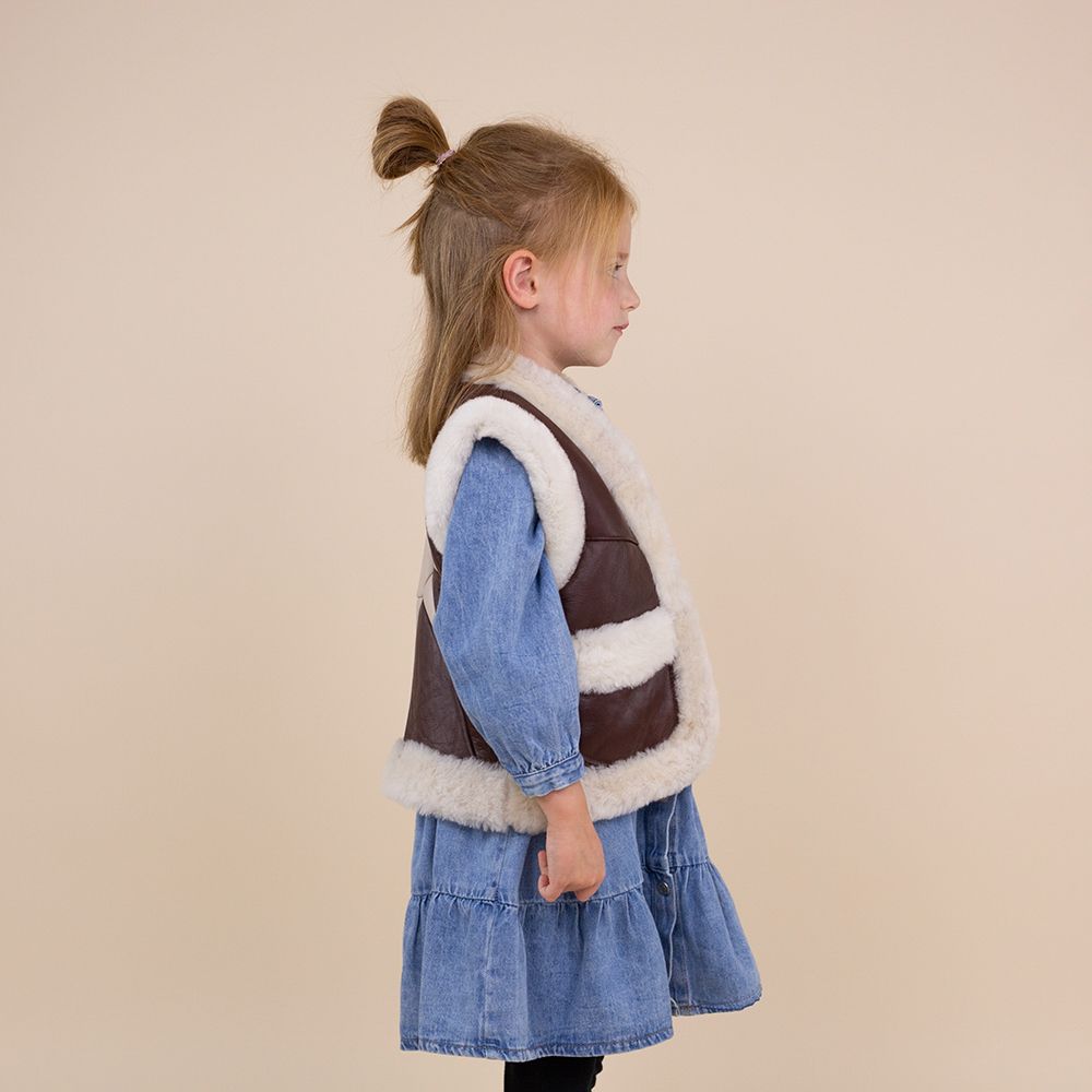 Kids waistcoat Aylin ster bruin