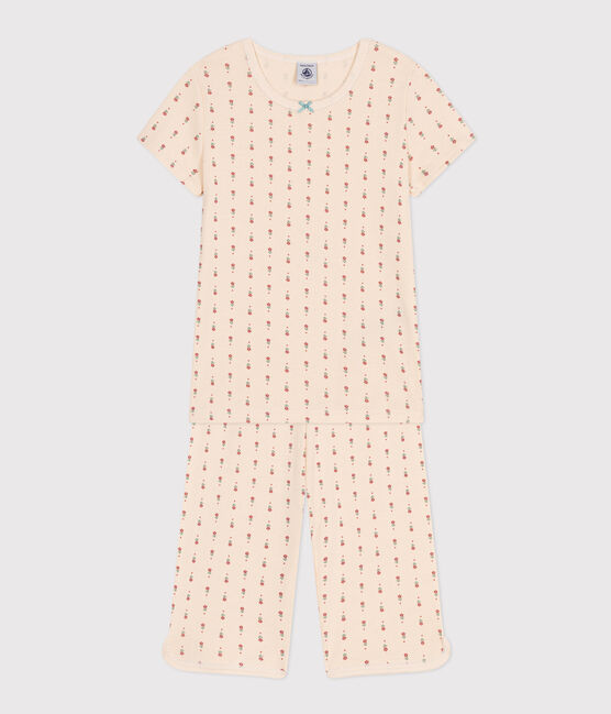 Pyjama capri imprimé fleur en coton enfant