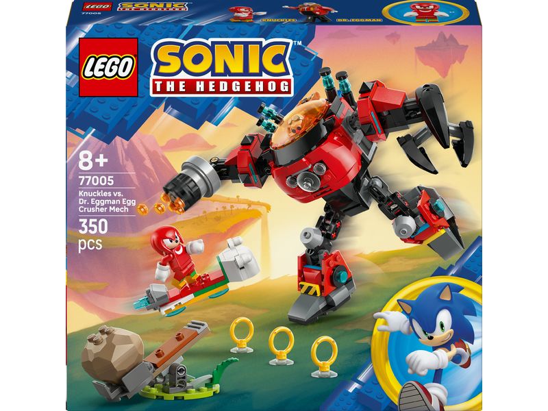 LEGO® Sonic Knuckles vs. Dr. Eggmans Egg Crusher Mech 77005 Sonic Spielset mit Gamer-Fanartikeln