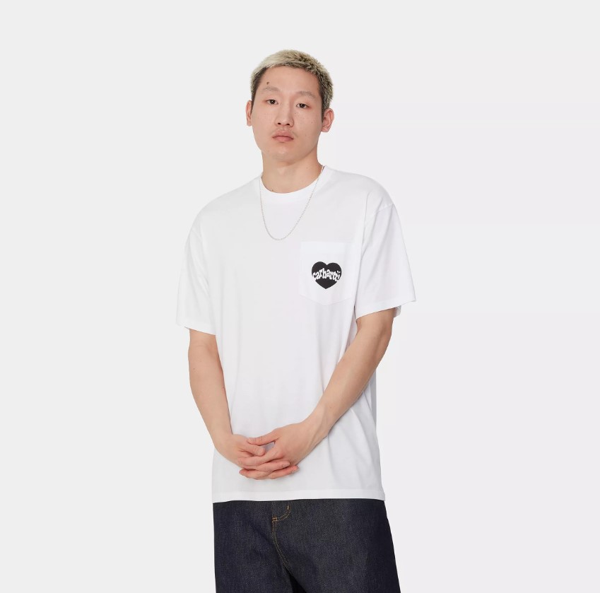 Carhartt WIP SS Amour Pocket T-Shirt White / Black