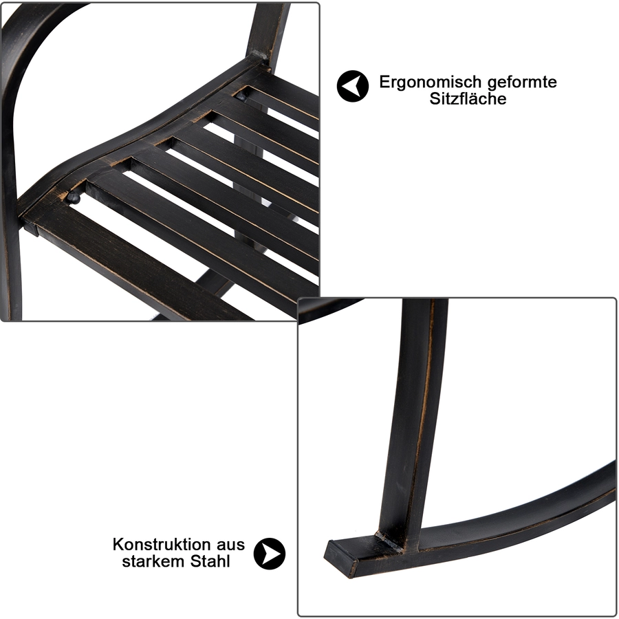 Outsunny Gartenstuhl im Antik-Optik bronze
