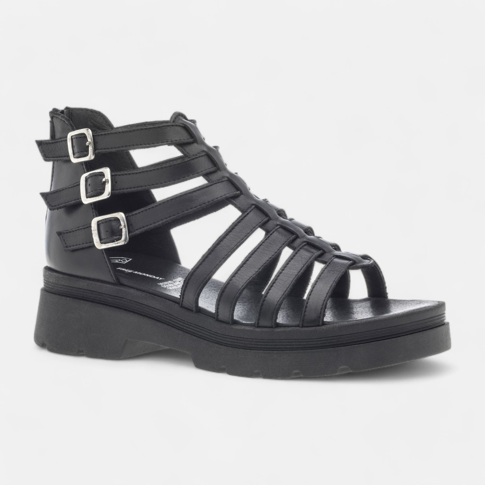 Sandales Femme en cuir noir