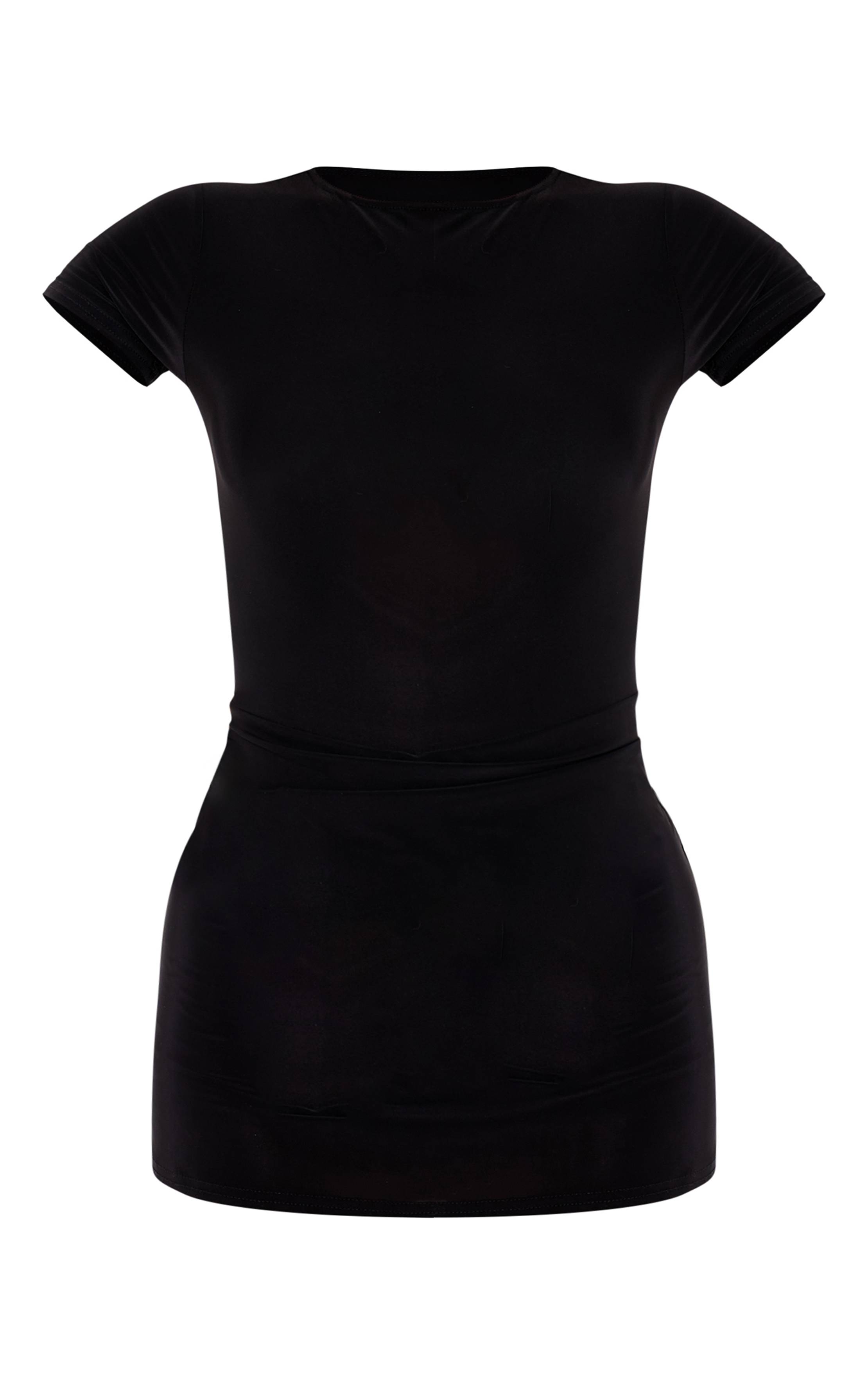 Noir Combinaison-short À Manches Courtes En Tissu Moulant