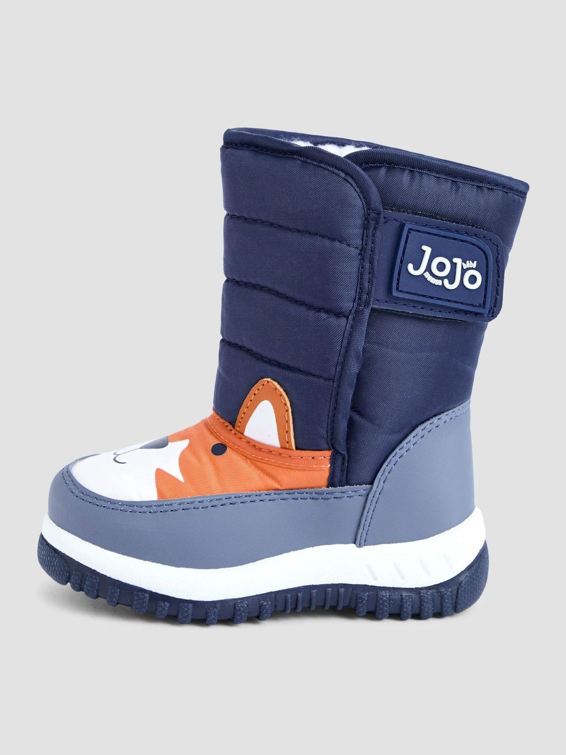 Marineblauwe sokken met vos - JoJo Maman Bébé - Behaaglijke sneeuwlaarzen