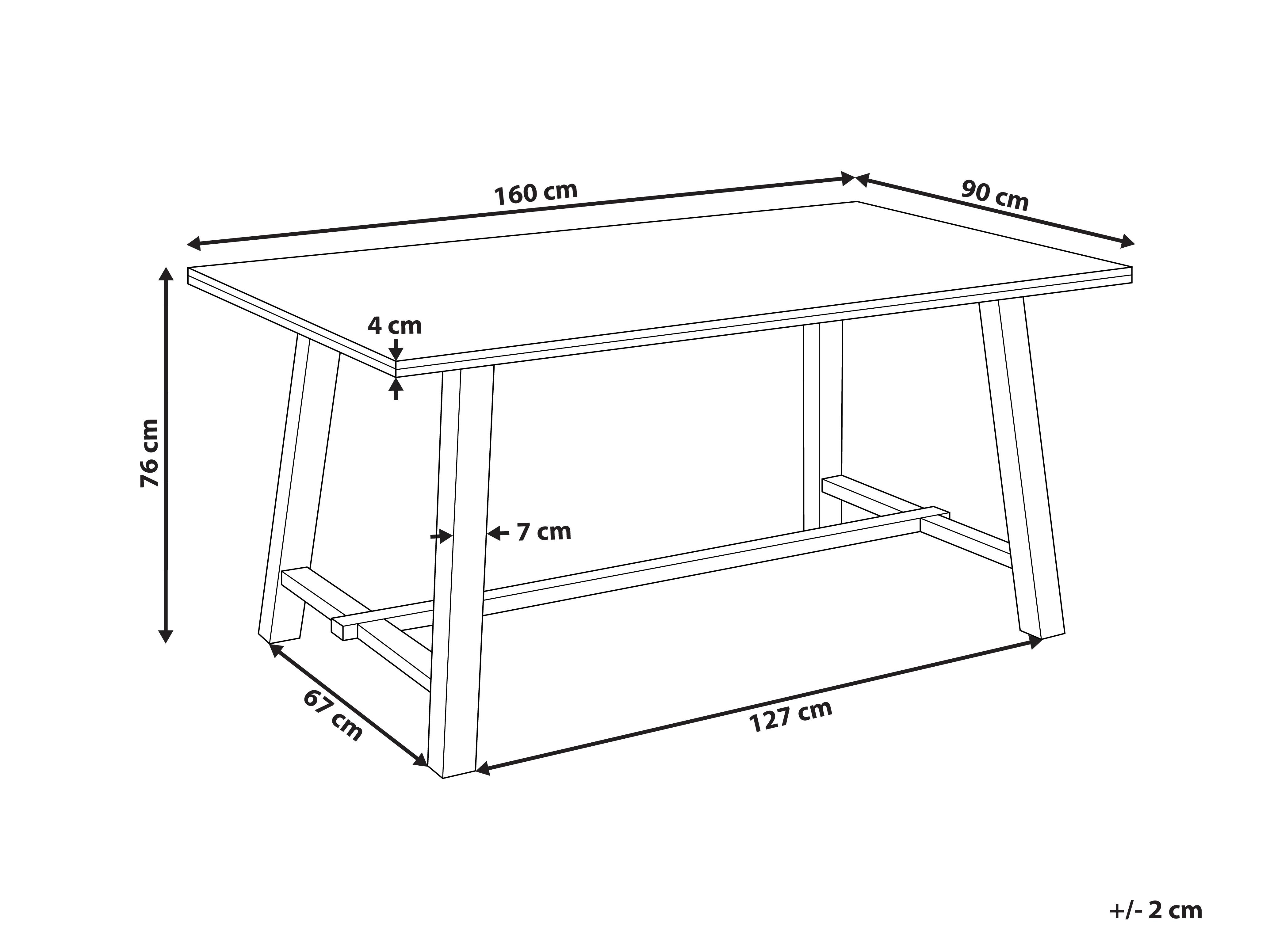 Eettafel BARNES Natuurlijk essenhout 90 cm 160 cm