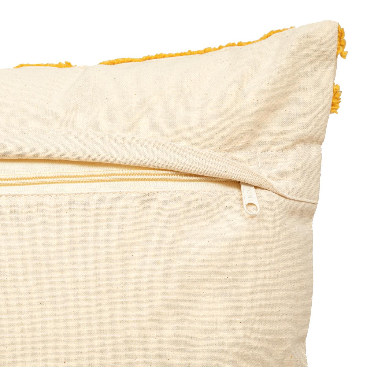 HOUSSE DE COUSSIN TUFTE ABSTRAIT OCRE 40X40CM