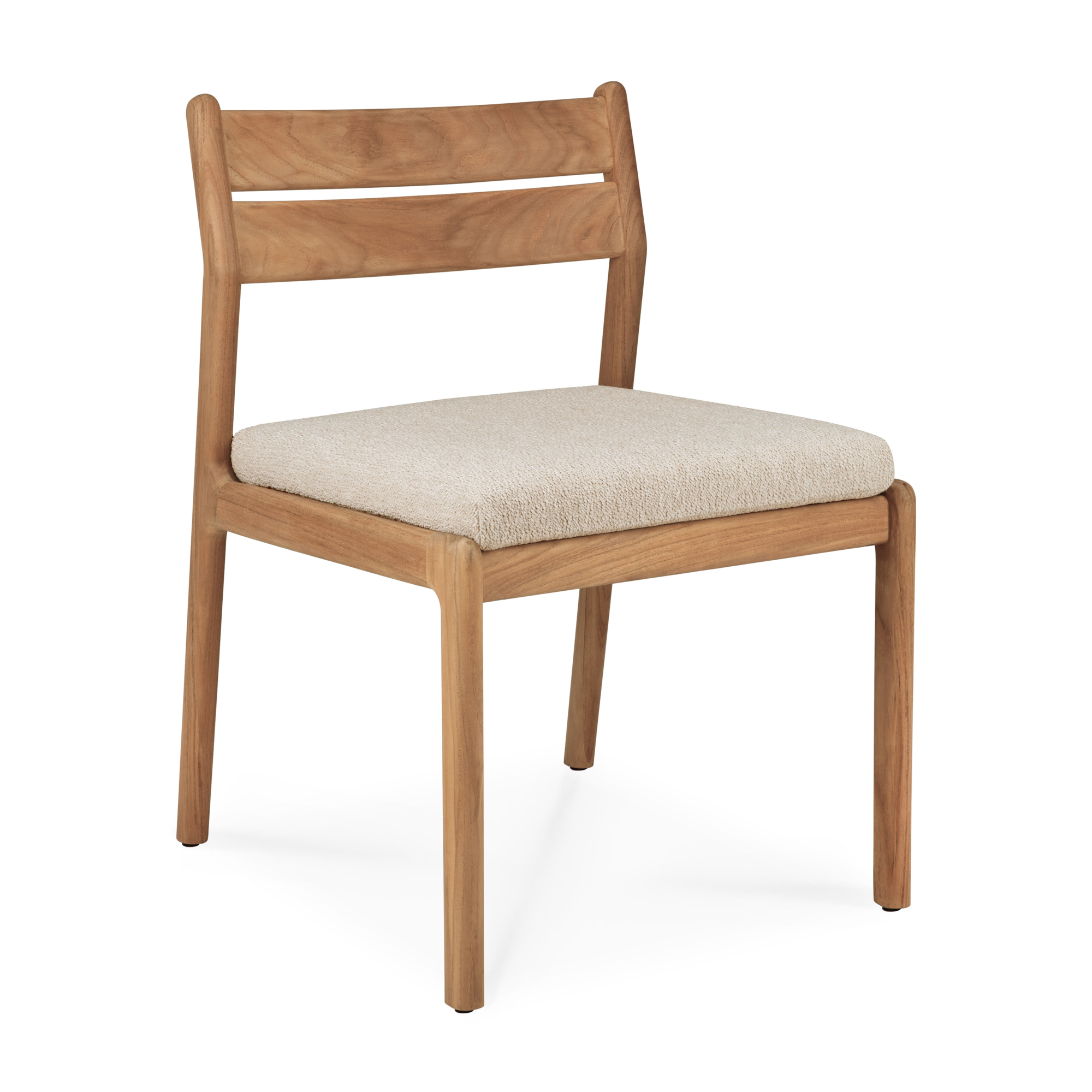 Teak Jack stoel zonder armleuning - outdoor  - met naturel kussen