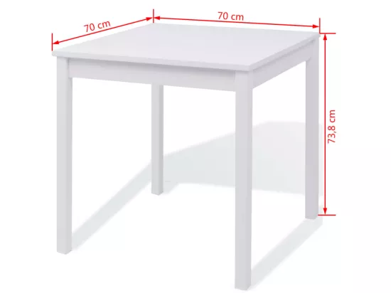 Ensemble de salle à manger trois pièces Pinède Blanc