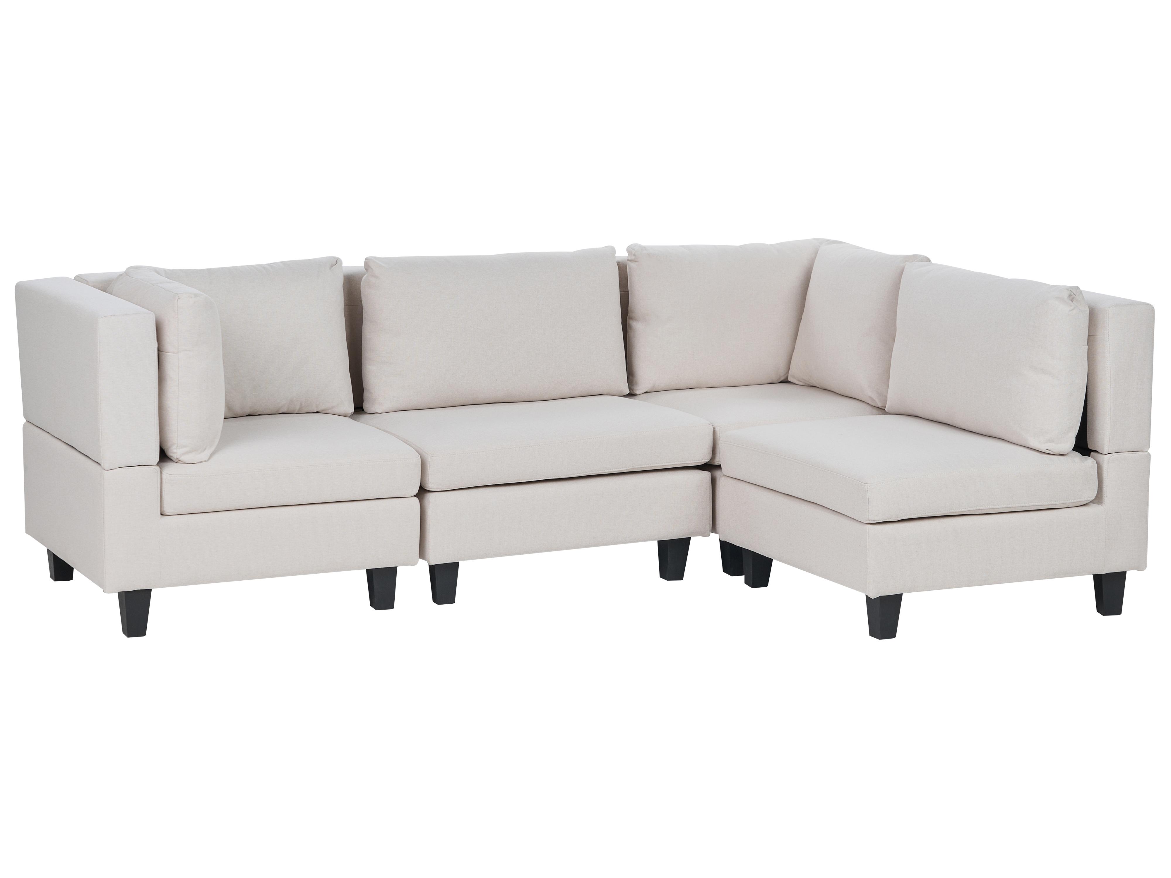 Modulaire hoekbank 4-zits UNSTAD Stof Lichtbeige linkszijdig