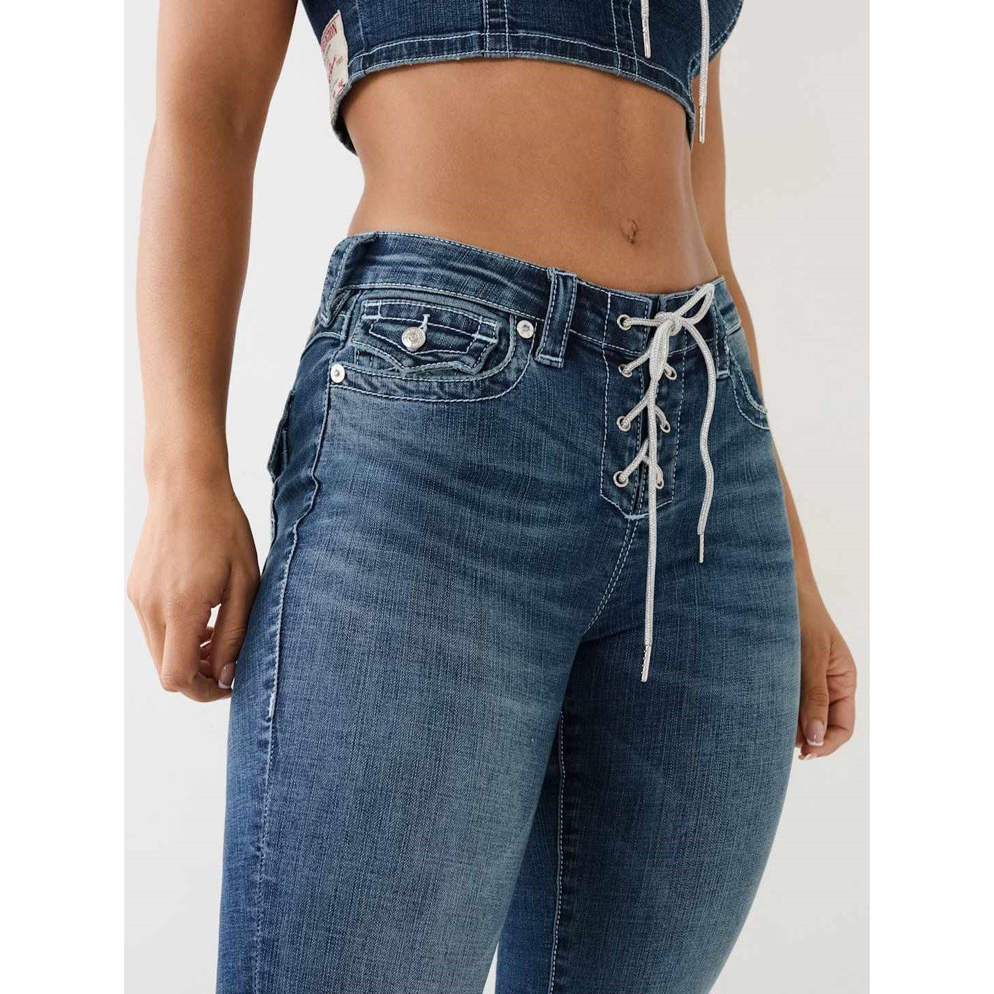 True Religion TR Crystal Lace Up Billie Jeans