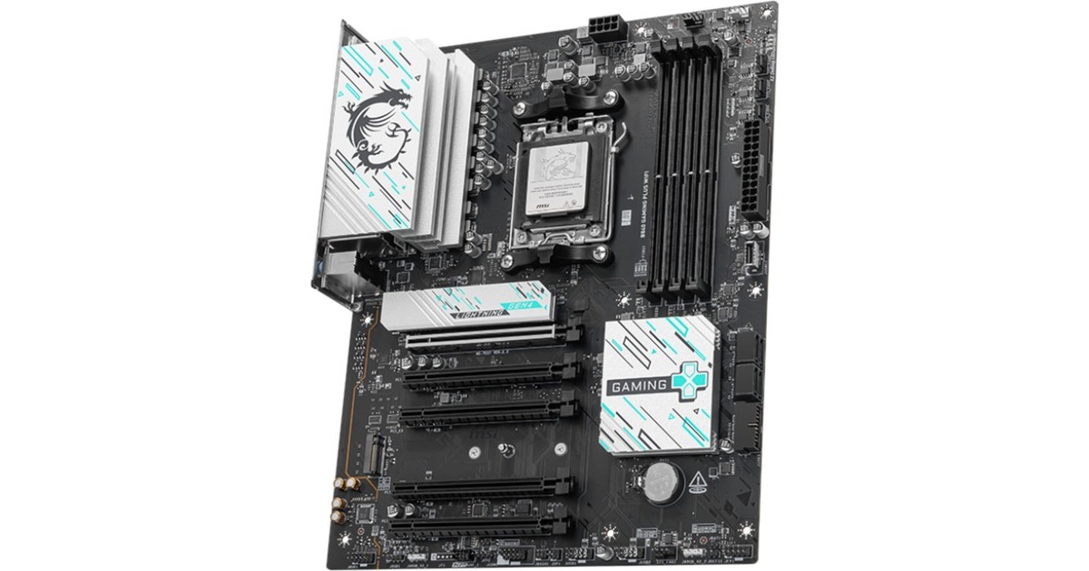 MSIB840 GAMING PLUS WIFI socket AM5 moederbord  (Zwart/zilver, RAID, 2.5 Gb-LAN, Sound, Wi-Fi 7, BT, ATX)