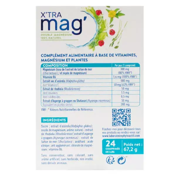 Phytoactif X'Tra Mag' Stress & Vitality 24 Comprimidos