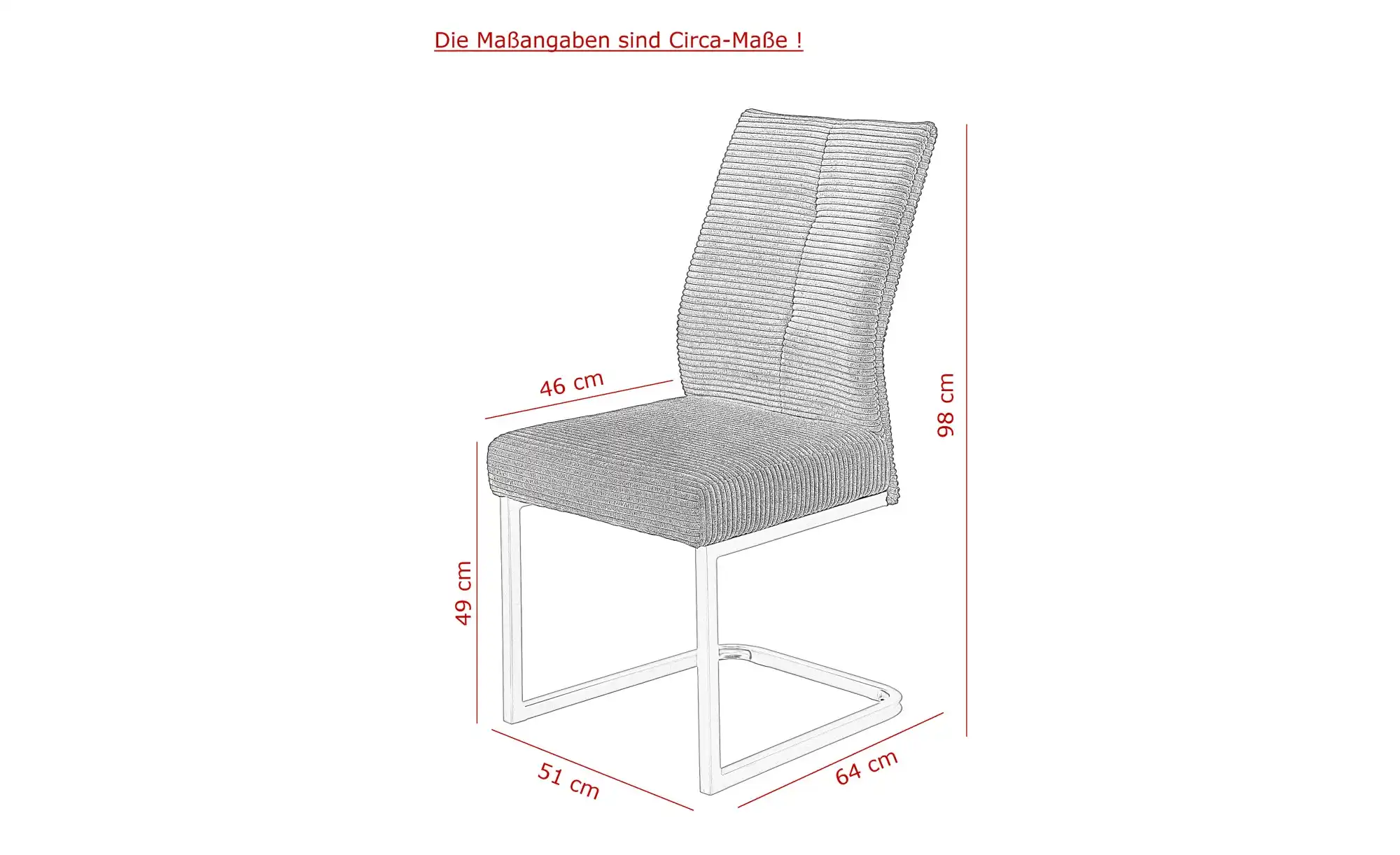 Cord-Polsterstuhl 2er-Set