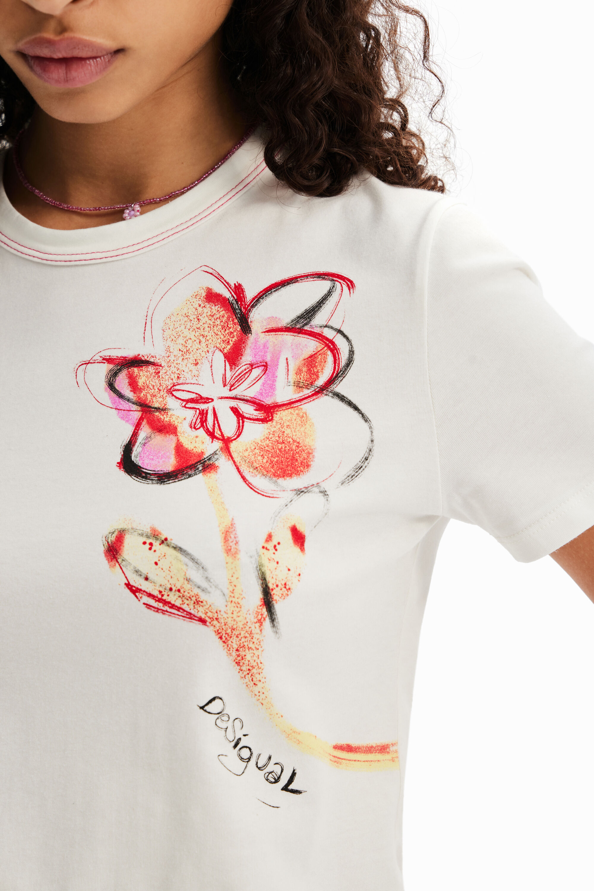 T-shirt manches courtes fleur