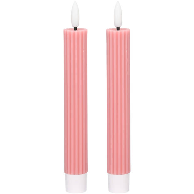 Blokker LED Dinerkaars Ribbel - 2,2x15,5 cm - Roze