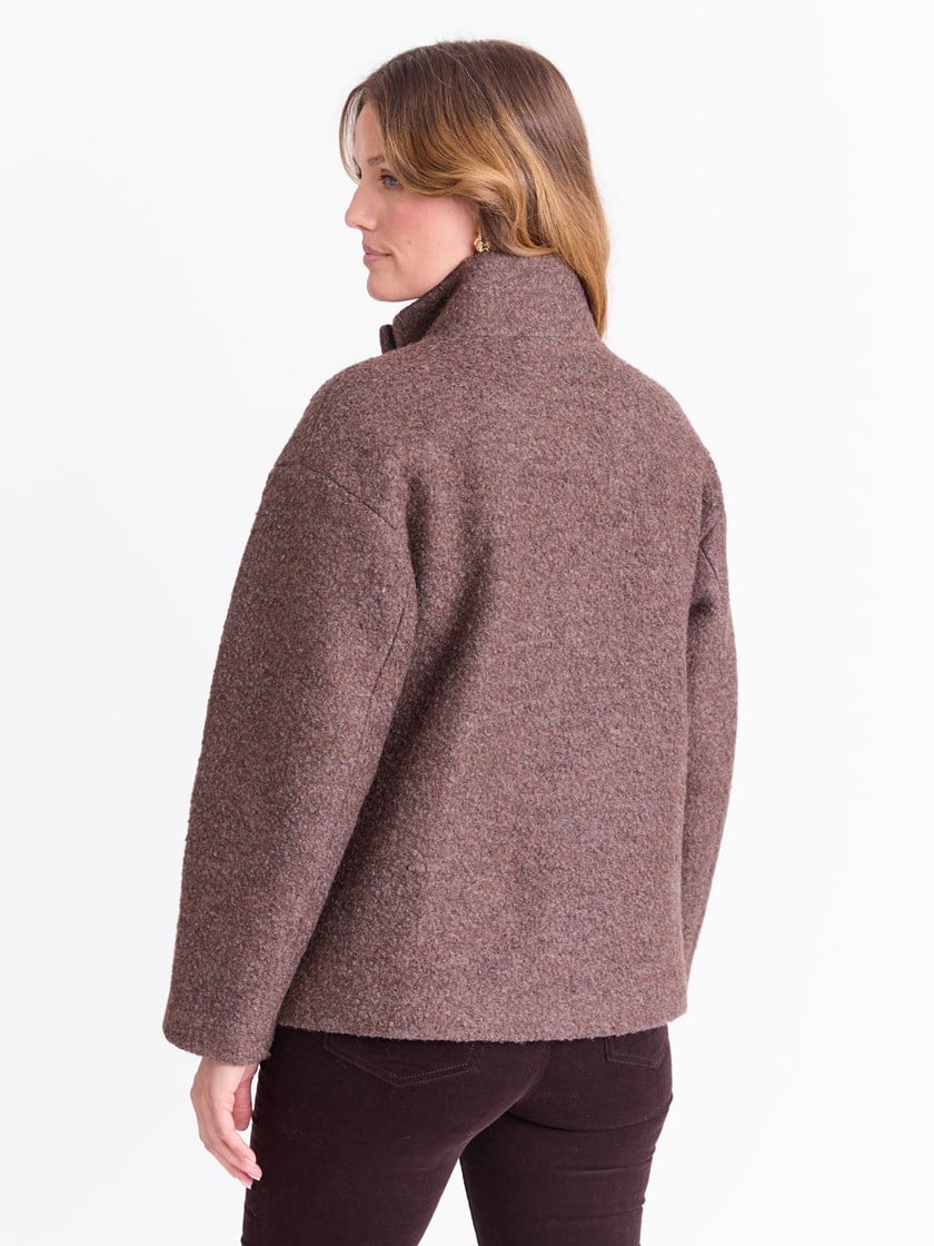 Marita boucle jakke Chocolate Brown