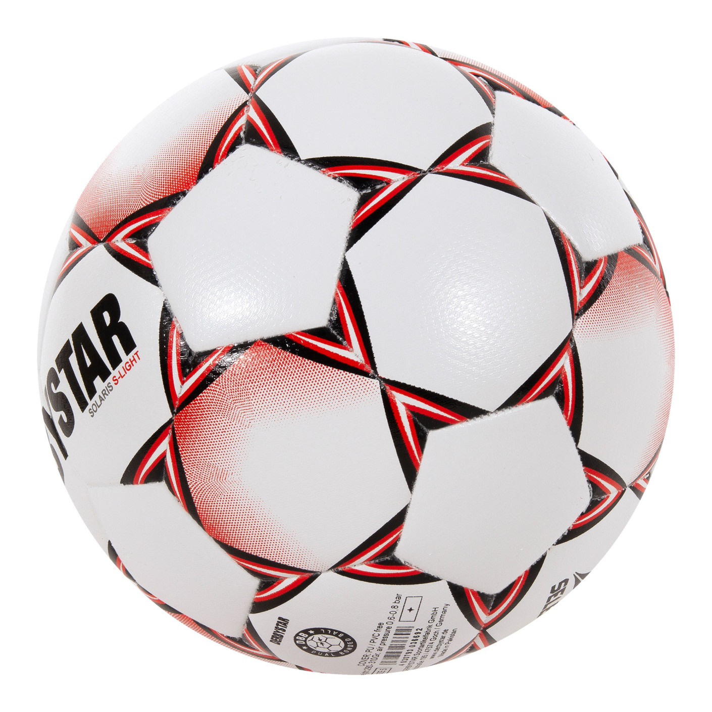 Derbystar Solaris Super Light Voetbal Maat 5 Wit Rood Zwart