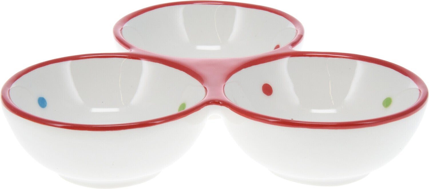 Serveerschaal Peperkoek wit 3-vaks D 19 H 4,3 cm