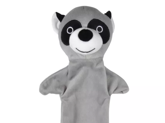 Jouet peluche Raton Laveur avec poche à friandises - Gris - L 45 x l 18,5 cm