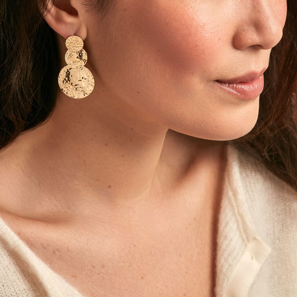Boucles D'oreilles Pendantes Josephine Acier Doré