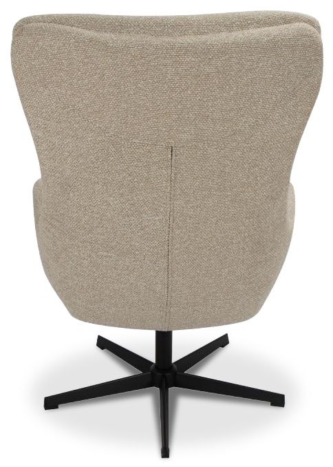 Draaifauteuil met hocker Naturel CH-73.051 Malmo B75 x D82 x H108 cm
