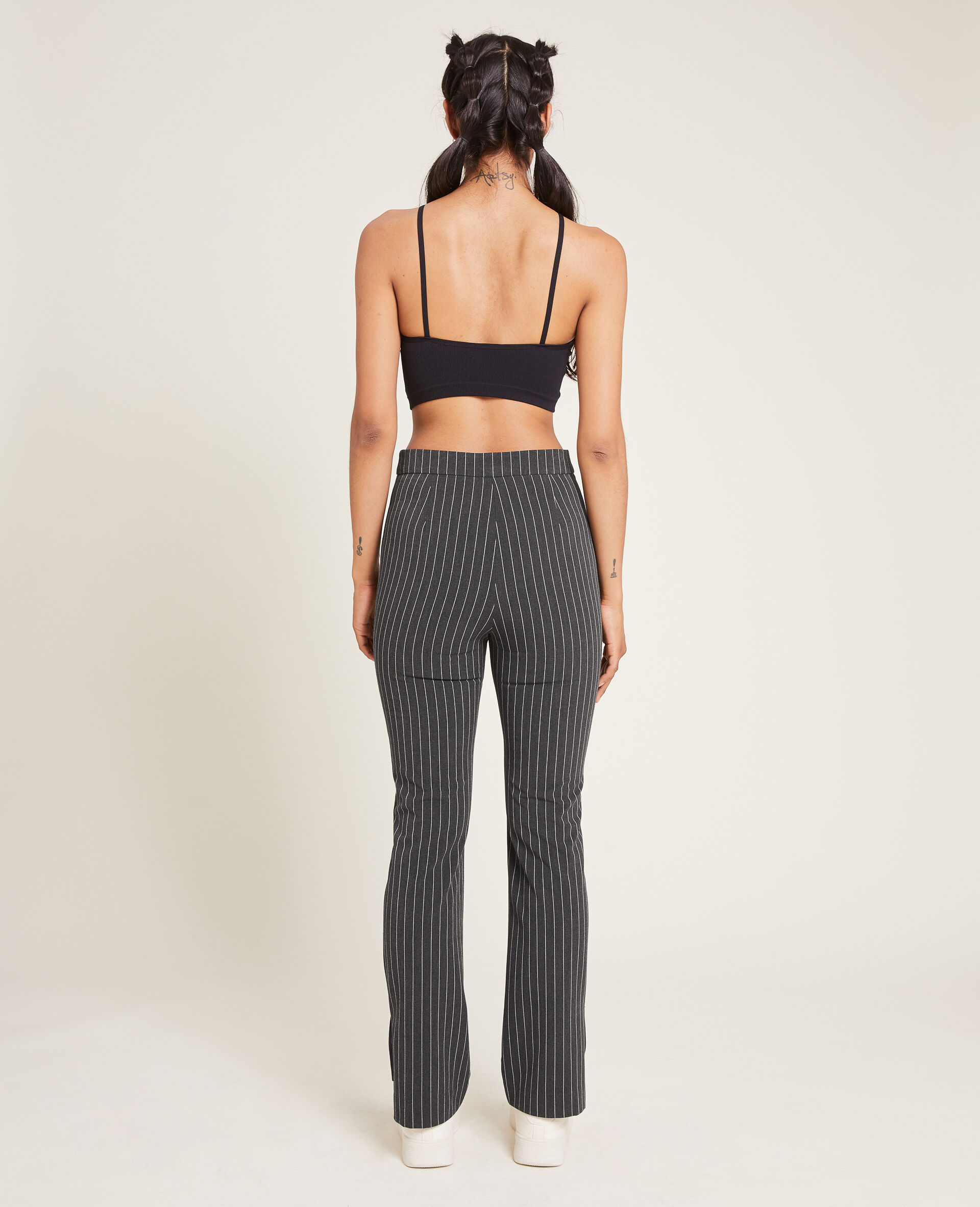 Pantalon slim avec fentes - Gris foncé