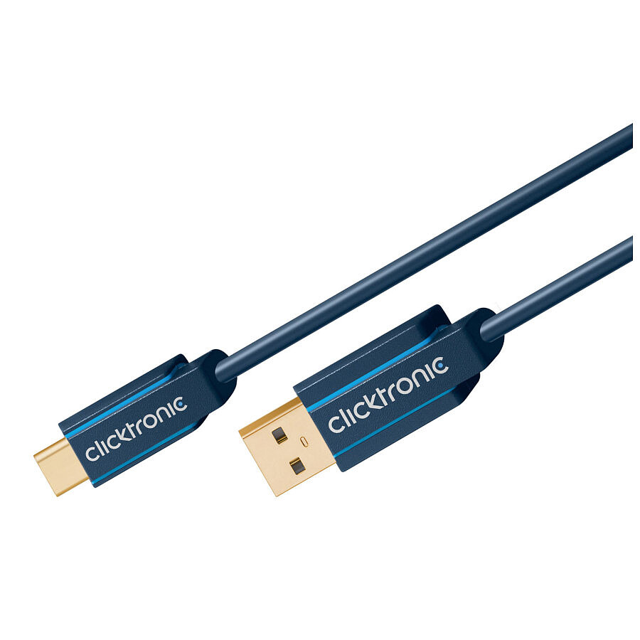 Clicktronic Câble USB-C To USB-A 3.0 (Mâle/Mâle) - 2 m