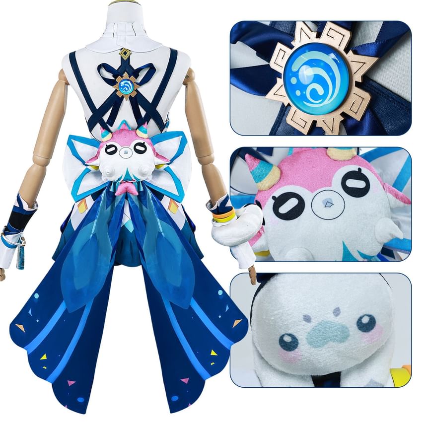 Custaplayu - Genshin Impact Mualani Cosplaykostuum / Pruik / Schoenen / Set