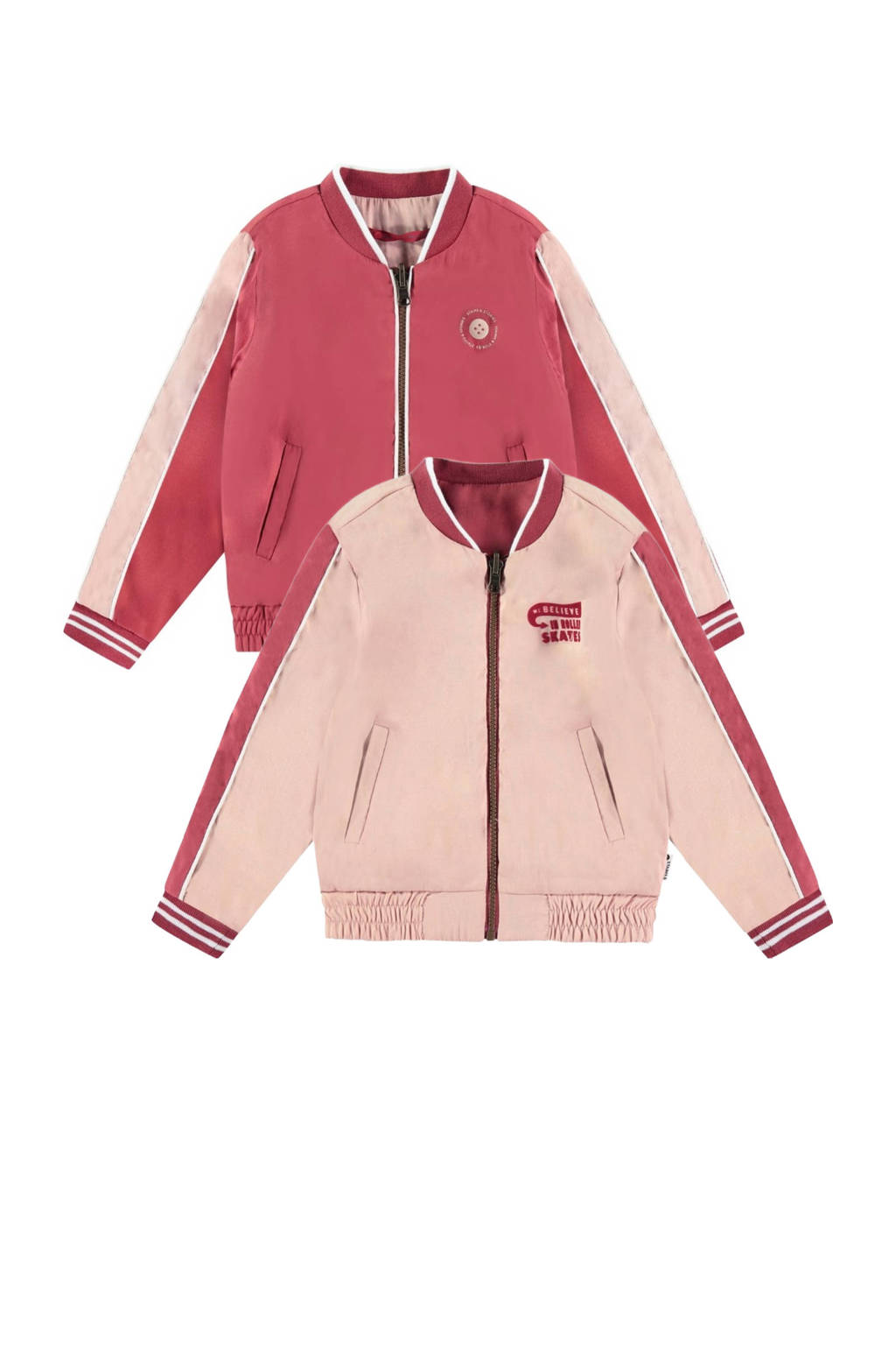 Stains&Stories reversible jasje roze/donkerrood