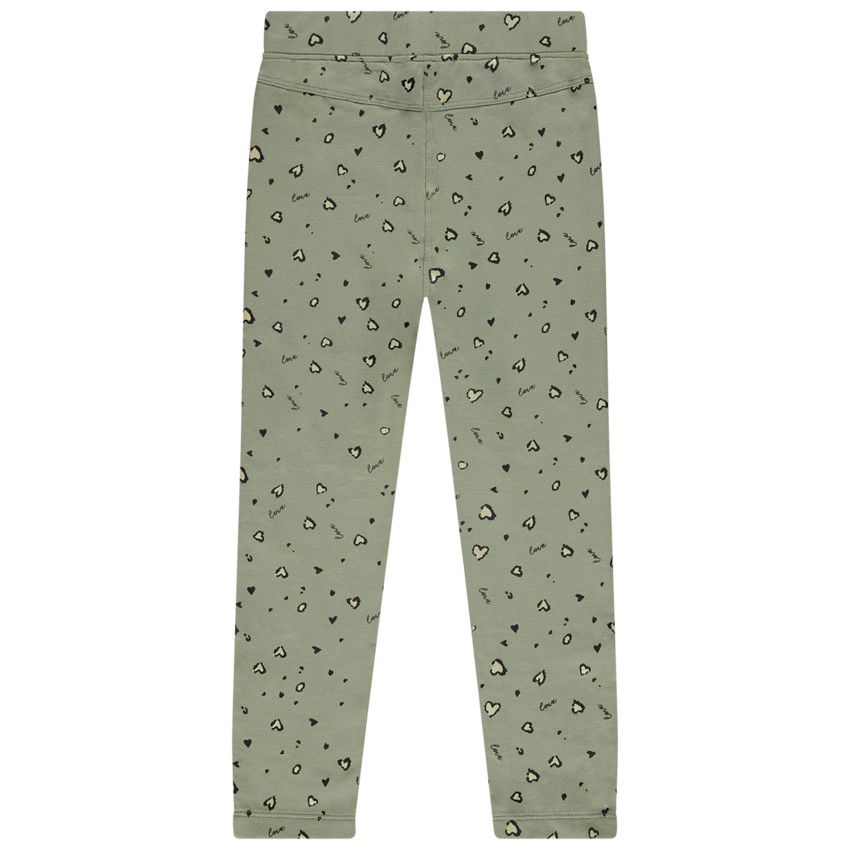 Jegging en molleton imprimé fantaisie pour fille - Vert