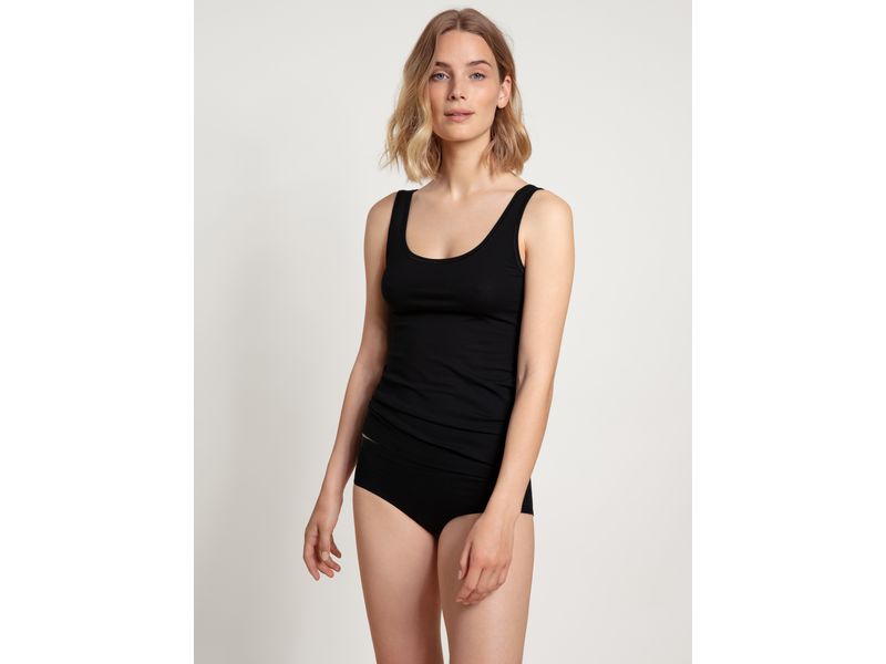 Calida Unterhemd Benefit Women 2er Pack Schwarz, S Damen Top ohne Arm