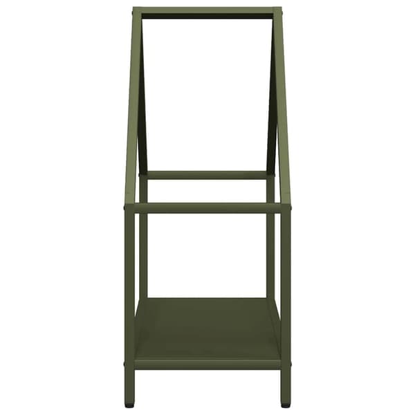 vidaXL Vedstativ olivengrønn 60x25x60 cm kaldvalset stål