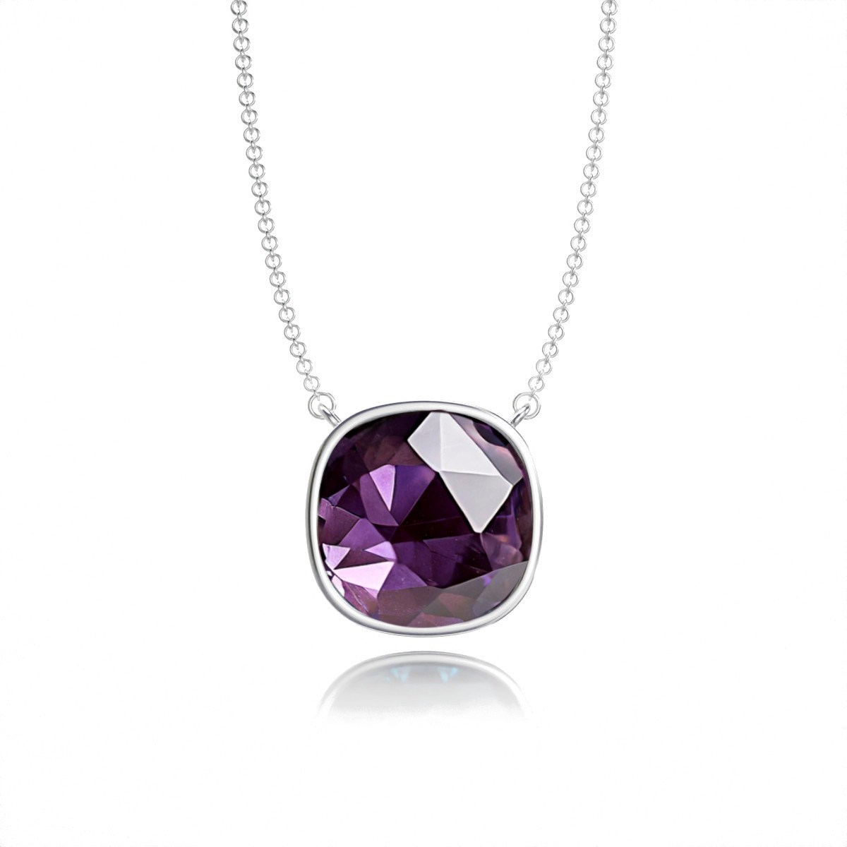 Collier Prestige en Améthyste Violet - Argent 925 Rhodié, 9 Carats | Aden Boutique