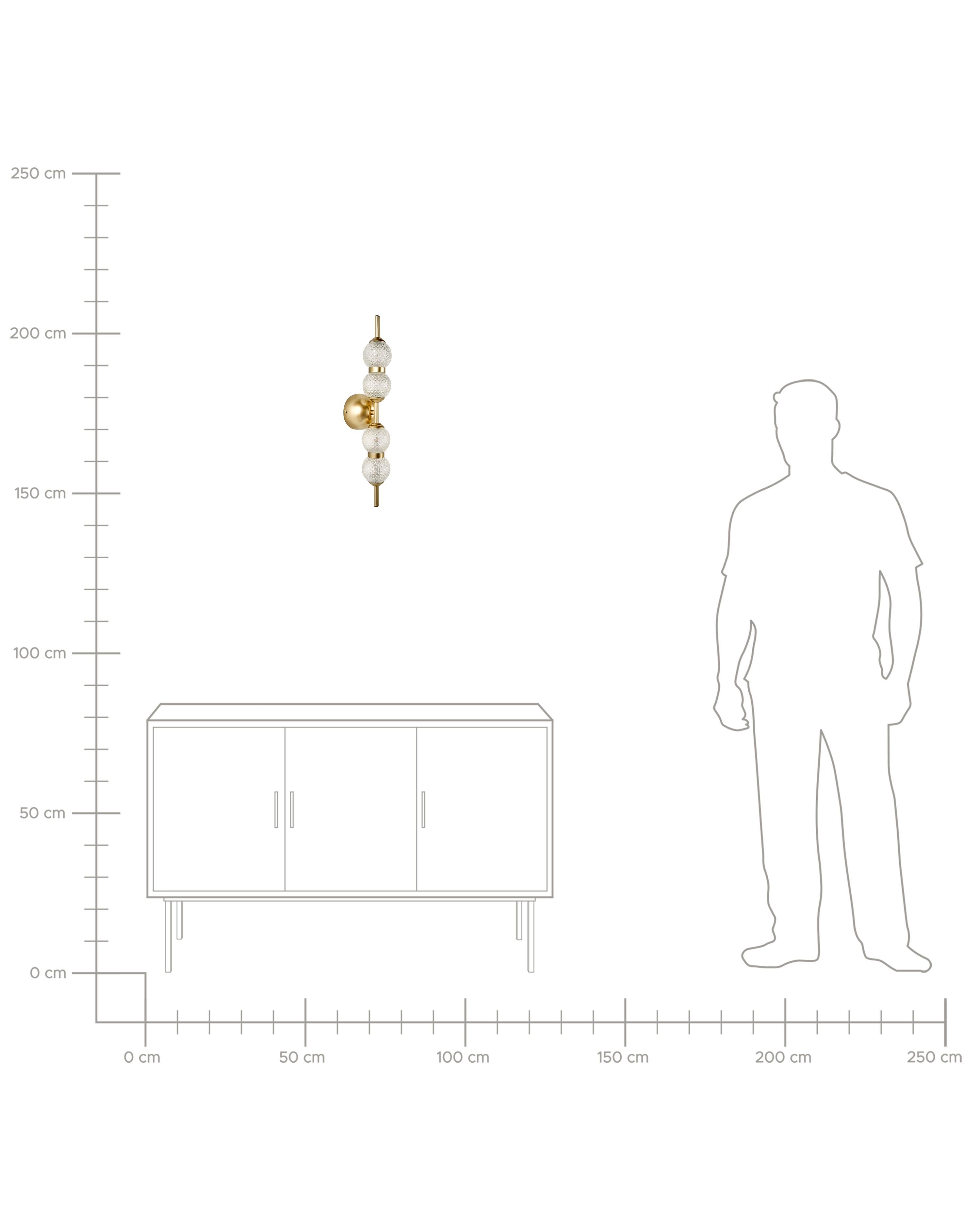 LED wandlamp ARAS Glas Goud