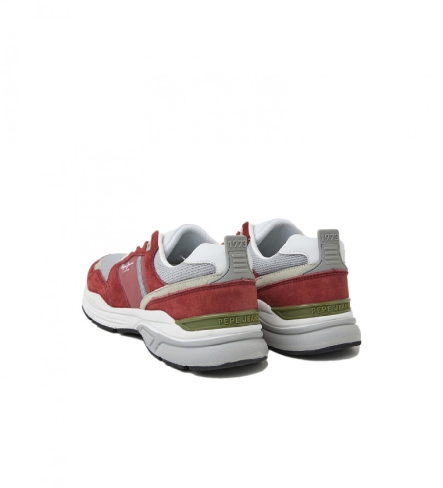 Tênis Pepe Jeans Dave Urban de couro combinado vermelho